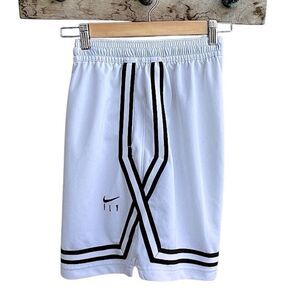 Nike Women's Crossover Dri-FIT Basketball Shorts White with Black Trim - Size L